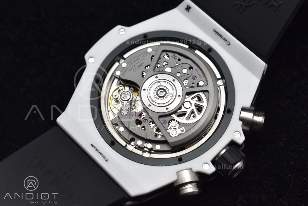 Big Bang Unico White Ceramic ZF 1:1 Best Edition Skeleton Dial on White Rubber Strap A1280
