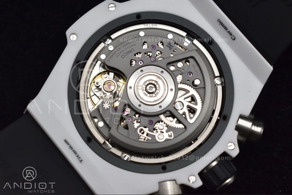 Big Bang Unico White Ceramic ZF 1:1 Best Edition Skeleton Dial on White Rubber Strap A1280