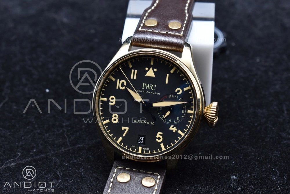 Big Pilot IW501005 Real Bronze ZF 1:1 Best Edition Black Dial on Brown Leather Strap A52000