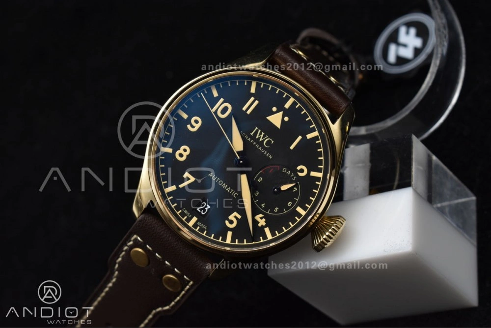 Big Pilot IW501005 Real Bronze ZF 1:1 Best Edition Black Dial on Brown Leather Strap A52000