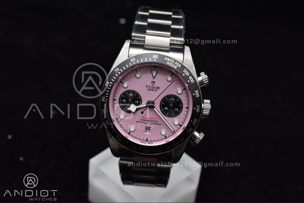 Black Bay Chrono SS TWF 1:1 Best Edition 2024 Pink Dial on SS Bracelet A7750