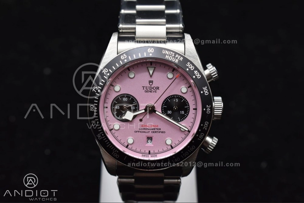 Black Bay Chrono SS TWF 1:1 Best Edition 2024 Pink Dial on SS Bracelet A7750