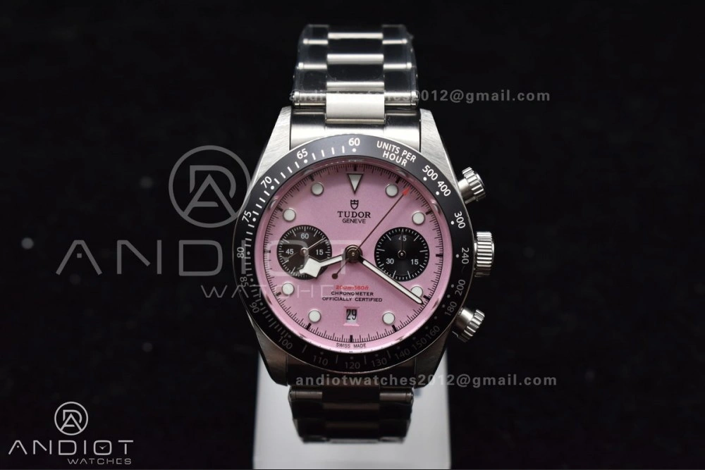 Black Bay Chrono SS TWF 1:1 Best Edition 2024 Pink Dial on SS Bracelet A7750