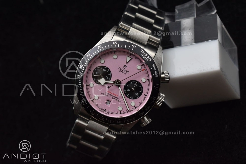 Black Bay Chrono SS TWF 1:1 Best Edition 2024 Pink Dial on SS Bracelet A7750