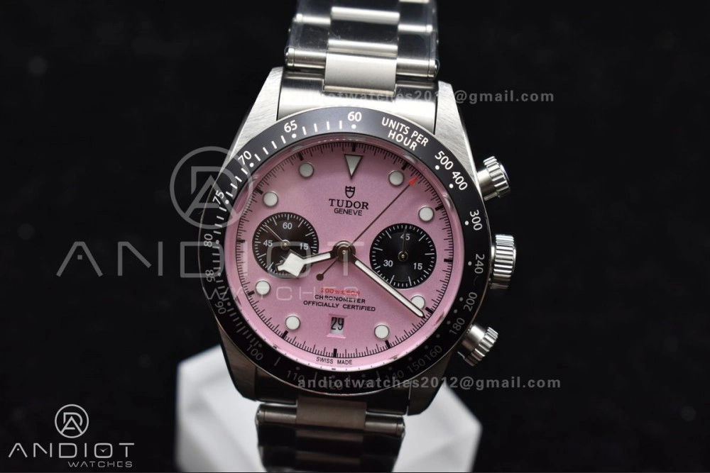 Black Bay Chrono SS TWF 1:1 Best Edition 2024 Pink Dial on SS Bracelet A7750