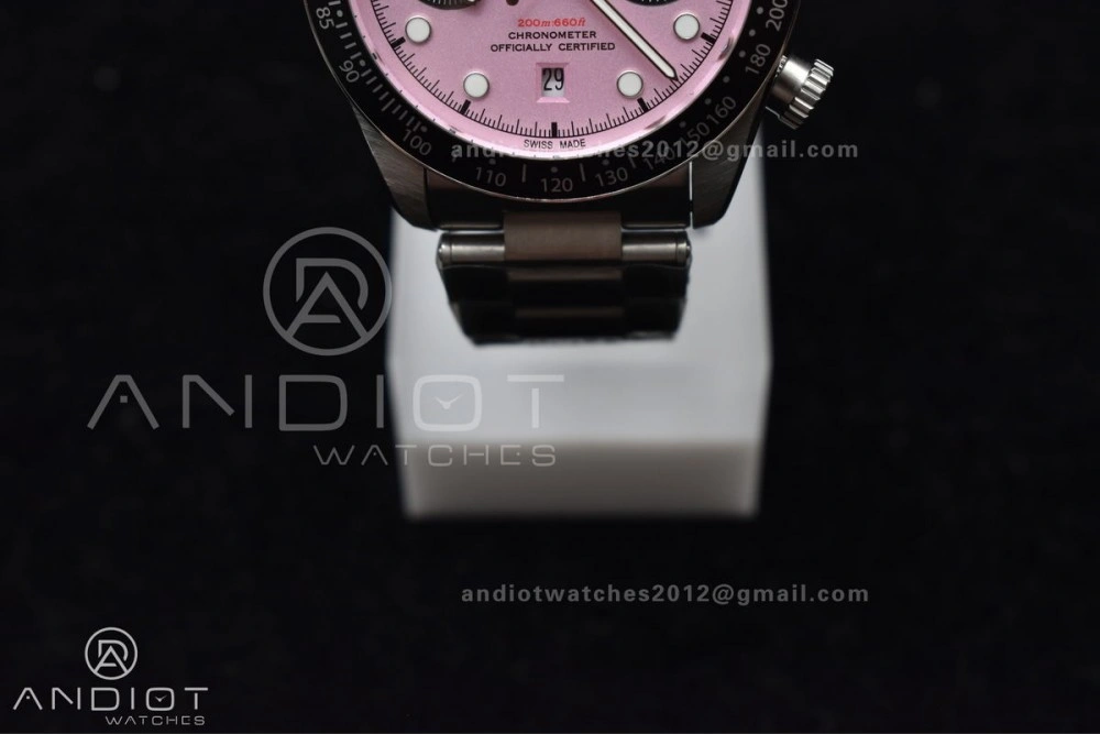 Black Bay Chrono SS TWF 1:1 Best Edition 2024 Pink Dial on SS Bracelet A7750