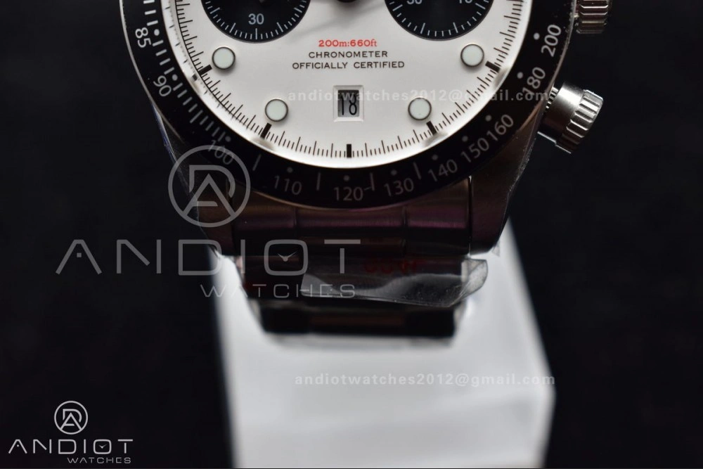Black Bay Chrono SS TWS 1:1 Best Edition White Dial on SS Bracelet A7750