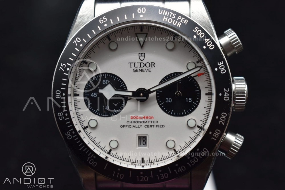 Black Bay Chrono SS TWS 1:1 Best Edition White Dial on SS Bracelet A7750