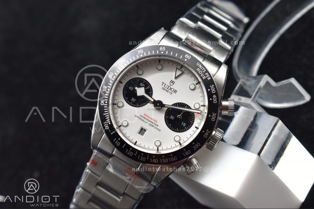 Black Bay Chrono SS TWS 1:1 Best Edition White Dial on SS Bracelet A7750