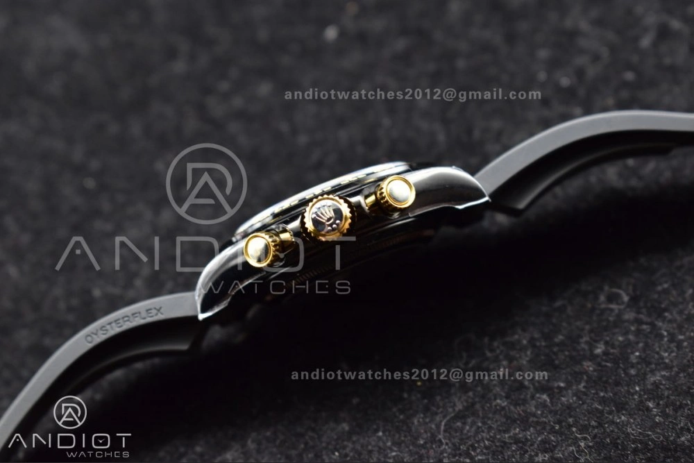 Blaken Daytona PVD Ceramic Bezel GETF Best Edition Skeleton Gold Dial on Black Rubber Strap SA4130