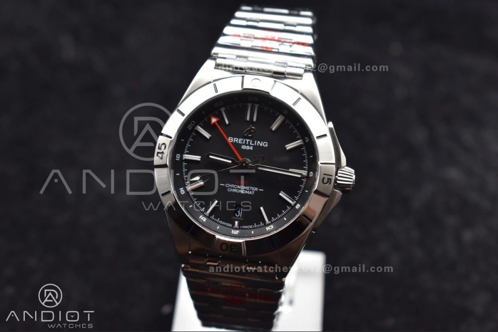 Breitling BLS Factory Chronomat Automatic 1:1 Best Edition GMT 40mm Black Dial On SS Bracelet A2836