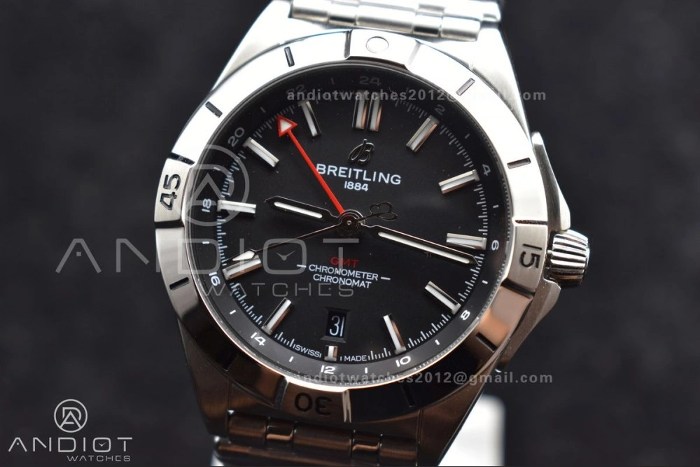 Breitling BLS Factory Chronomat Automatic 1:1 Best Edition GMT 40mm Black Dial On SS Bracelet A2836
