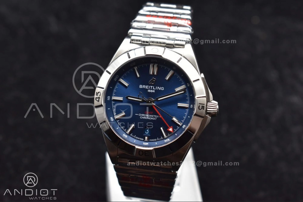 Breitling BLS Factory Chronomat Automatic 1:1 Best Edition GMT 40mm Blue Dial On SS Bracelet A2836