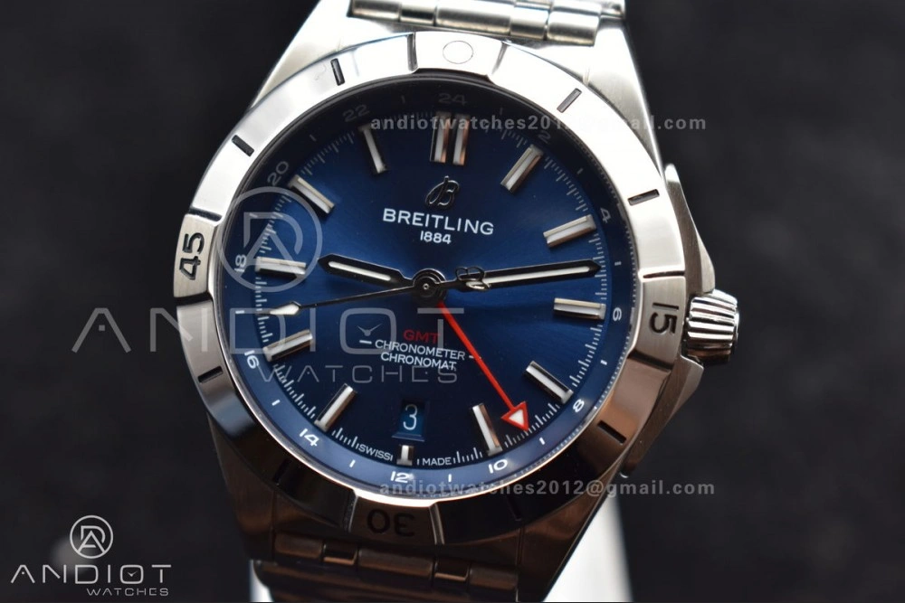 Breitling BLS Factory Chronomat Automatic 1:1 Best Edition GMT 40mm Blue Dial On SS Bracelet A2836