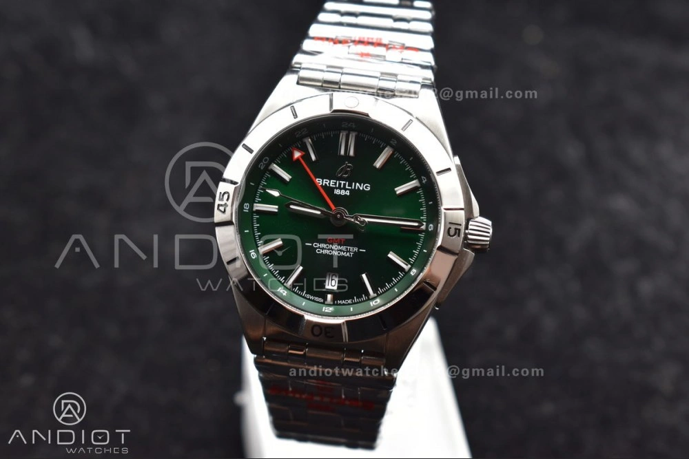 Breitling BLS Factory Chronomat Automatic 1:1 Best Edition GMT 40mm Green Dial On SS Bracelet A2836