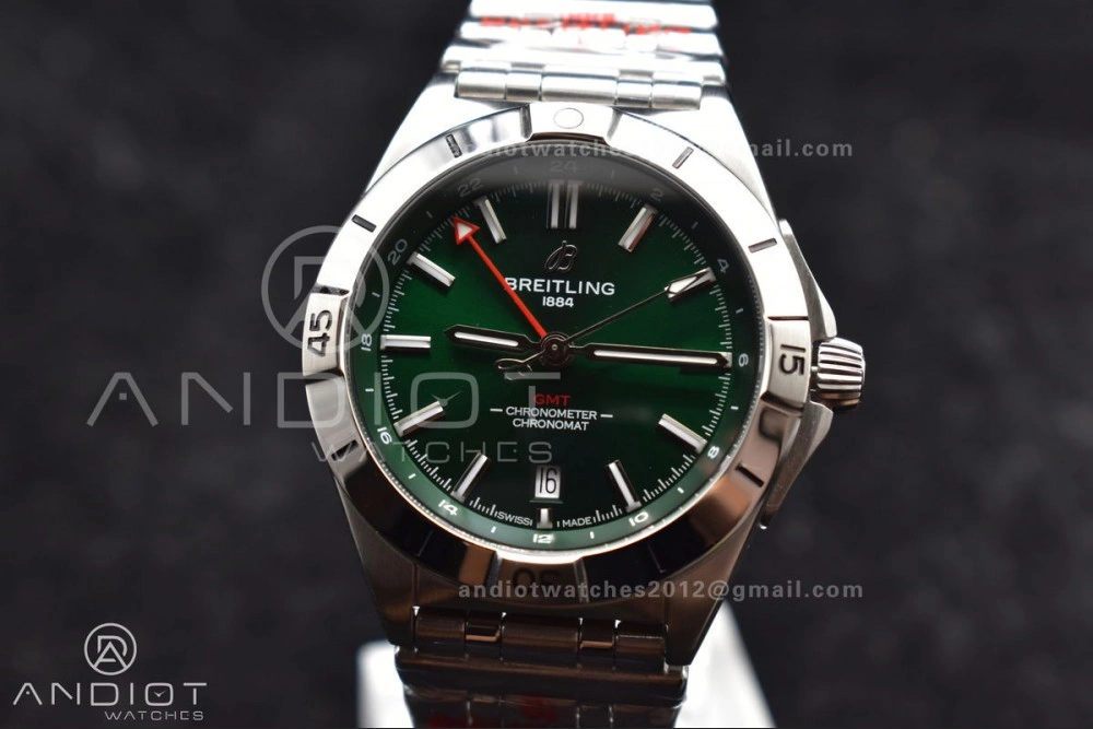 Breitling BLS Factory Chronomat Automatic 1:1 Best Edition GMT 40mm Green Dial On SS Bracelet A2836