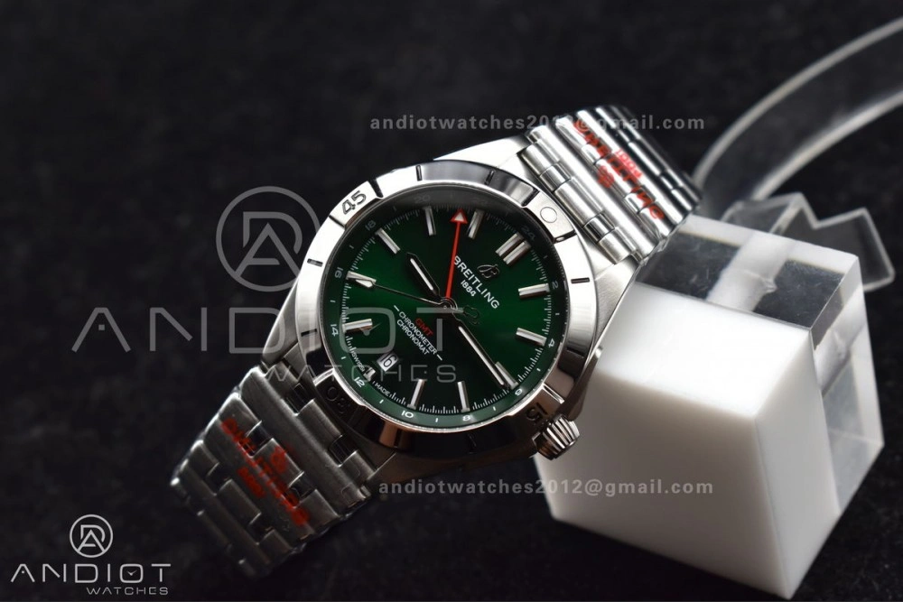 Breitling BLS Factory Chronomat Automatic 1:1 Best Edition GMT 40mm Green Dial On SS Bracelet A2836