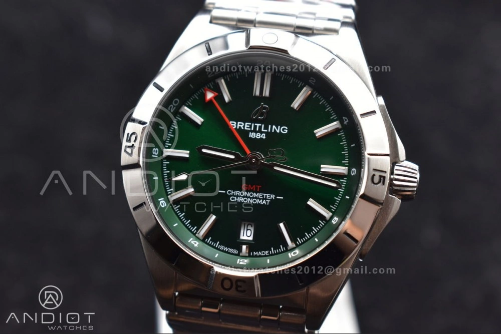 Breitling BLS Factory Chronomat Automatic 1:1 Best Edition GMT 40mm Green Dial On SS Bracelet A2836
