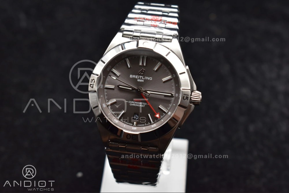 Breitling BLS Factory Chronomat Automatic 1:1 Best Edition GMT 40mm Grey Dial on SS Bracelet A2836