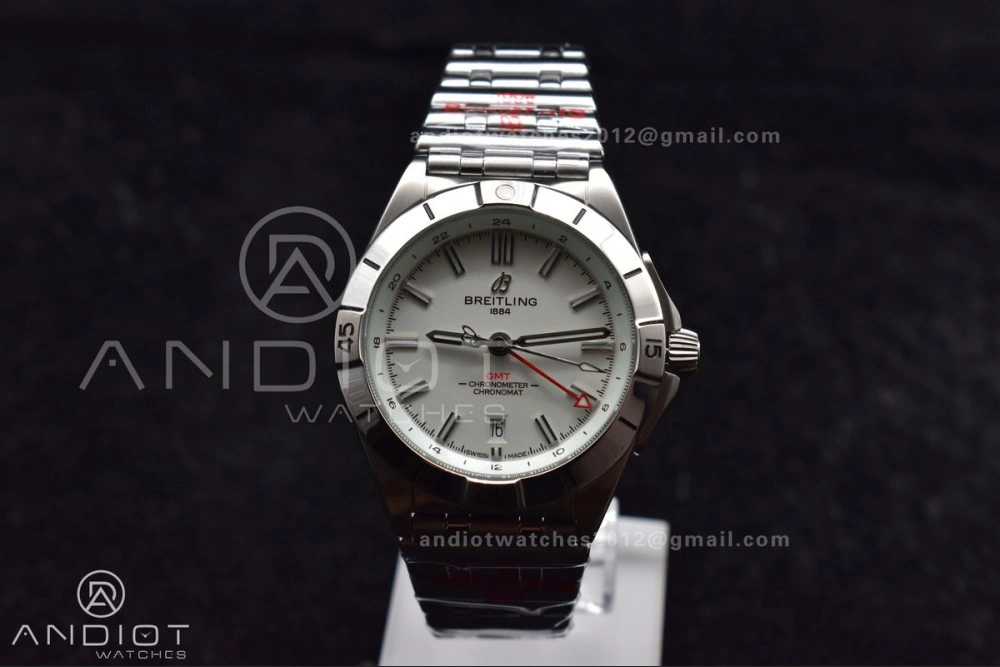 Breitling BLS Factory Chronomat Automatic 1:1 Best Edition GMT 40mm White Dial On SS Bracelet A2836