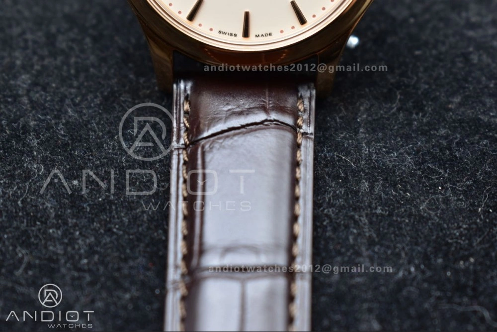 Calatrava 5227R SS 3KF 1:1 Best Edition White Dial on Brown Leather Strap A324 Super Clone V2