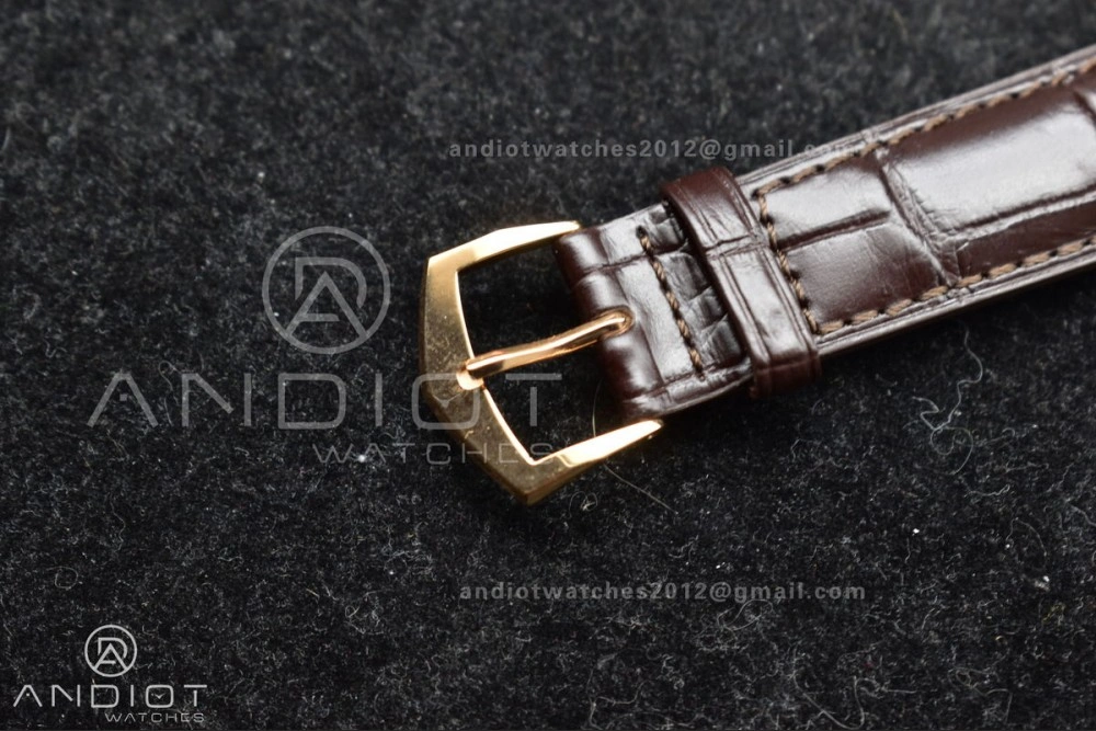 Calatrava 5227R SS 3KF 1:1 Best Edition White Dial on Brown Leather Strap A324 Super Clone V2