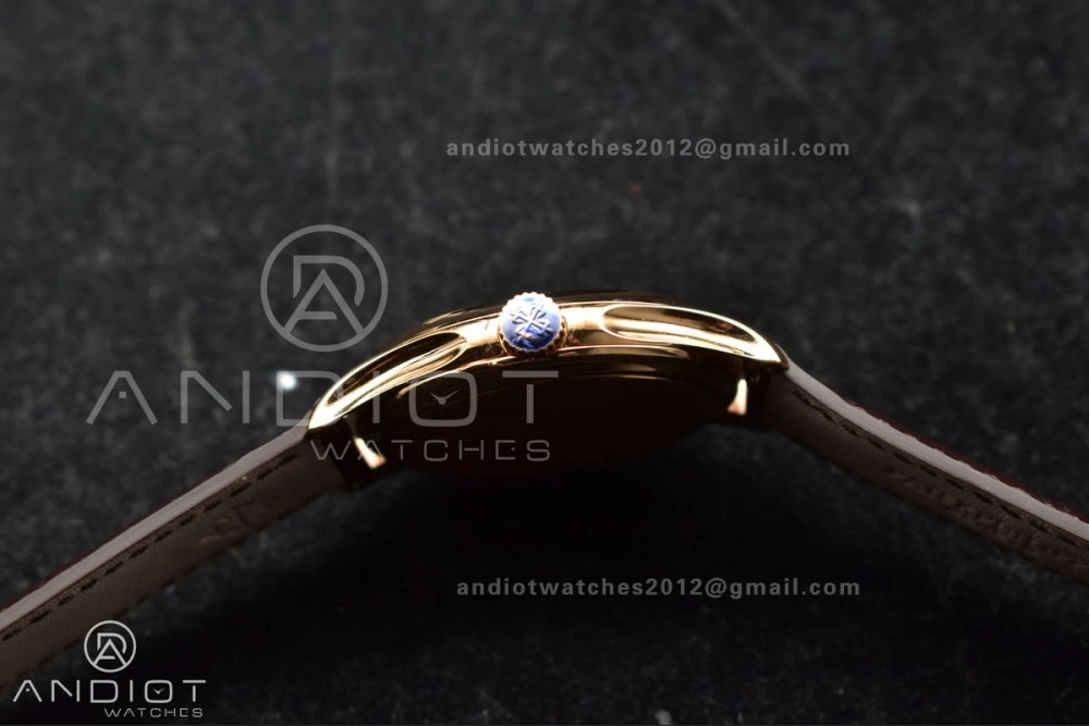 Calatrava 5227R SS 3KF 1:1 Best Edition White Dial on Brown Leather Strap A324 Super Clone V2