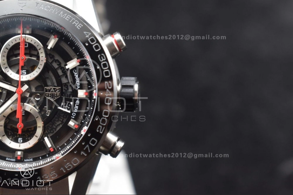 Calibre Heuer 01 Chrono SS XF 1:1 Best Edition Black Dial on SS Bracelet Strap A1887