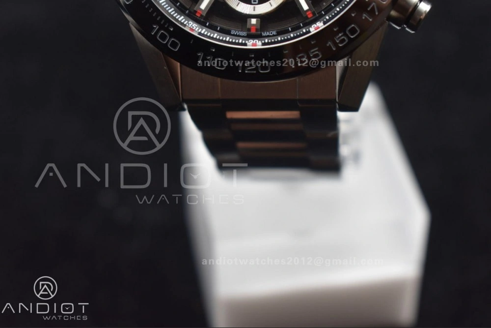 Calibre Heuer 01 Chrono SS XF 1:1 Best Edition Black Dial on SS Bracelet Strap A1887