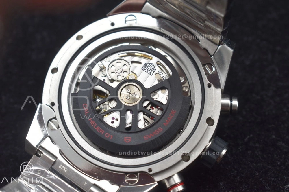 Calibre Heuer 01 Chrono SS XF 1:1 Best Edition Black Dial on SS Bracelet Strap A1887