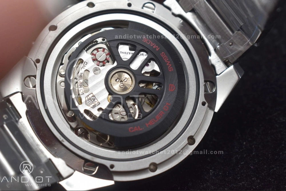 Calibre Heuer 01 Chrono SS XF 1:1 Best Edition Black Dial on SS Bracelet Strap A1887