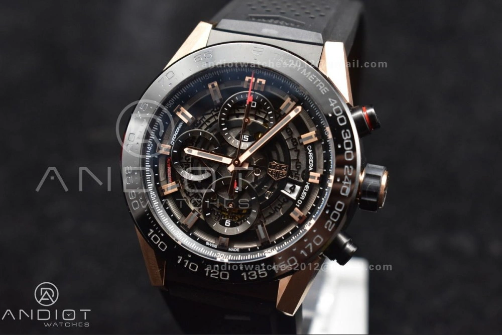 Carrera Cal. HEUER 01 45mm RG RU Blk XF A1887