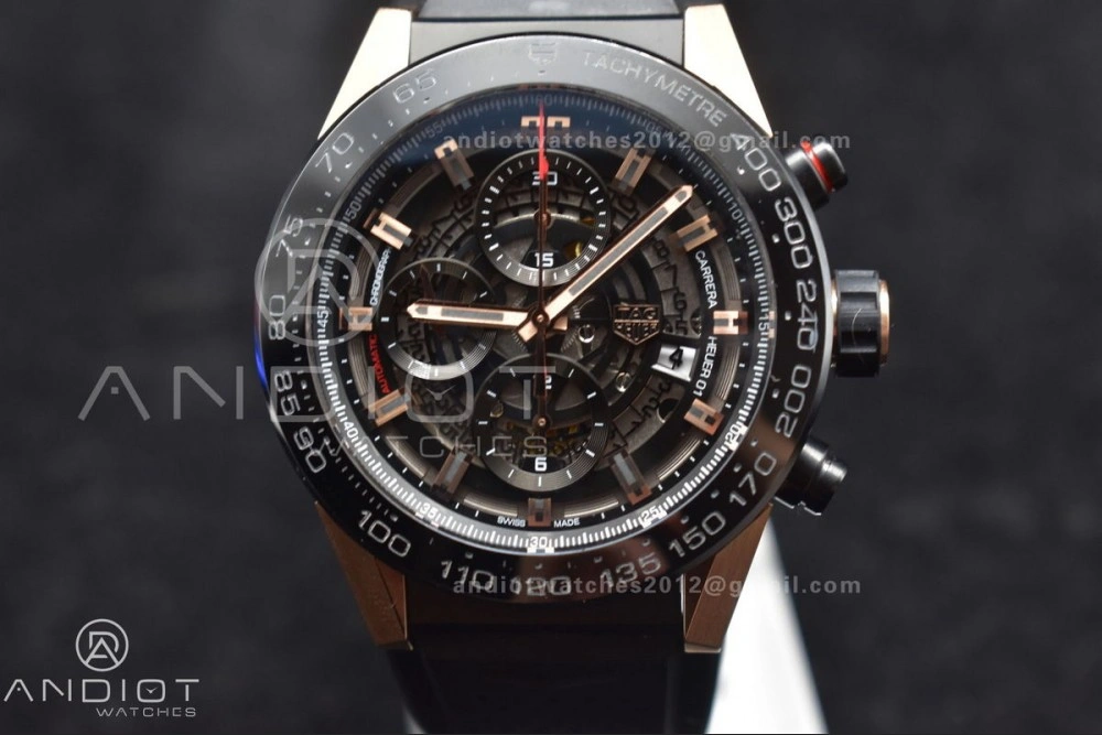 Carrera Cal. HEUER 01 45mm RG RU Blk XF A1887