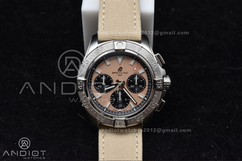 Chronograph Avenger B01 44mm BLSF 1:1 Best Edition Khaki Dial On Nato Strap A7750