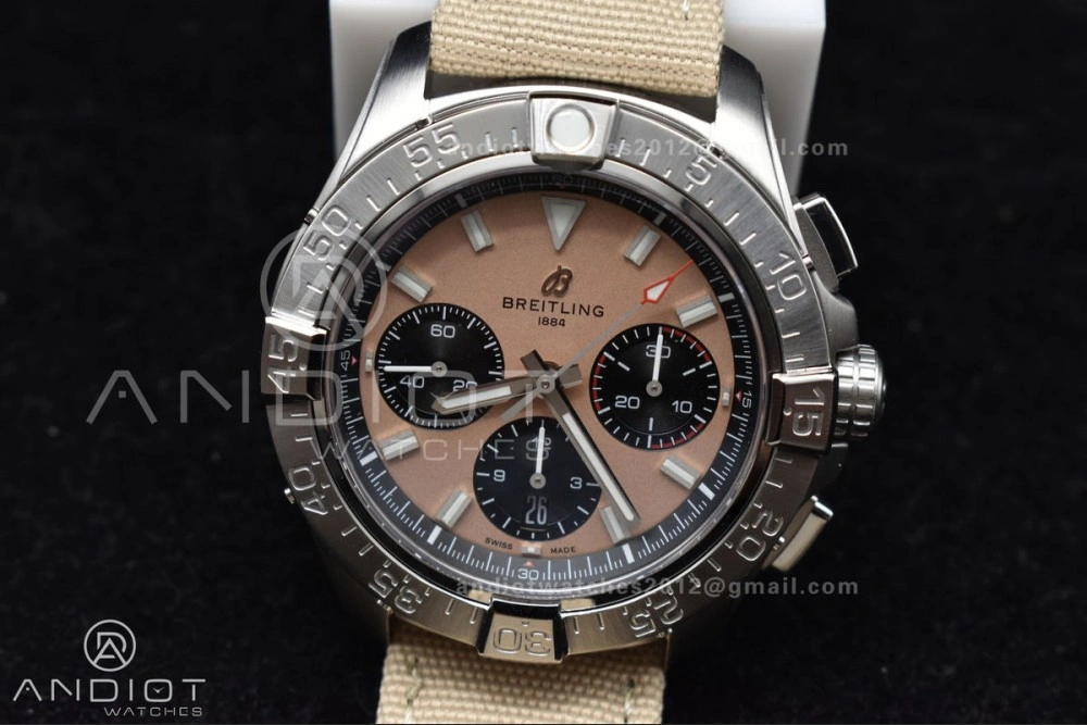 Chronograph Avenger B01 44mm BLSF 1:1 Best Edition Khaki Dial On Nato Strap A7750