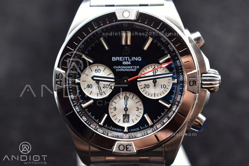 Chronomat B01 42mm SS BLSF 1:1 Best Edition Black Dial on SS Bracelet A7750