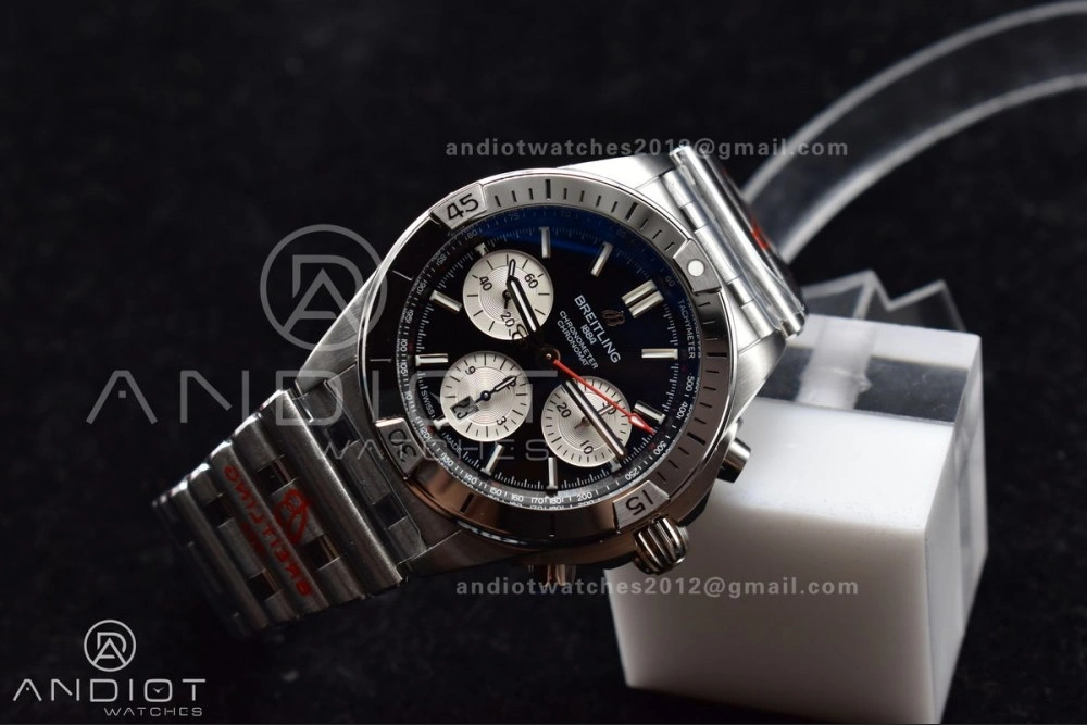 Chronomat B01 42mm SS BLSF 1:1 Best Edition Black Dial on SS Bracelet A7750