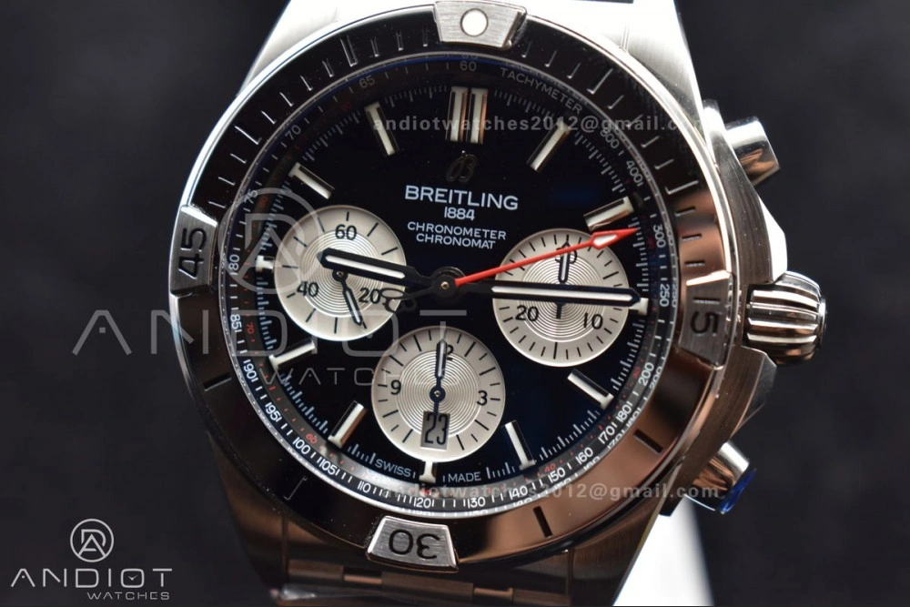 Chronomat B01 42mm SS BLSF 1:1 Best Edition Black Dial on SS Bracelet A7750