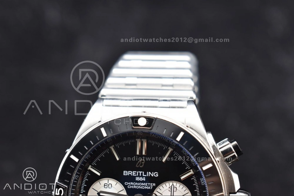 Chronomat B01 44mm SS BLSF 1:1 Best Edition Black Dial on SS Bracelet A7750