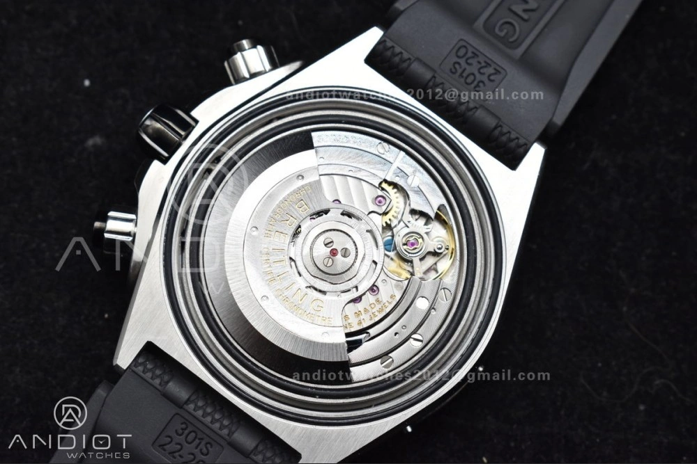 Chronomat B01 44mm SS BLSF 1:1 Best Edition Green Dial On Robber Bracelet A7750