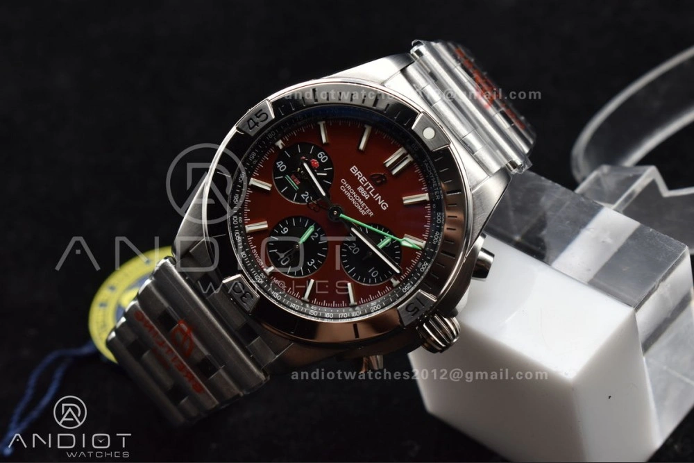 Chronomat B01 44mm SS BLSF 1:1 Best Edition Red Dial On SS Bracelet A7750
