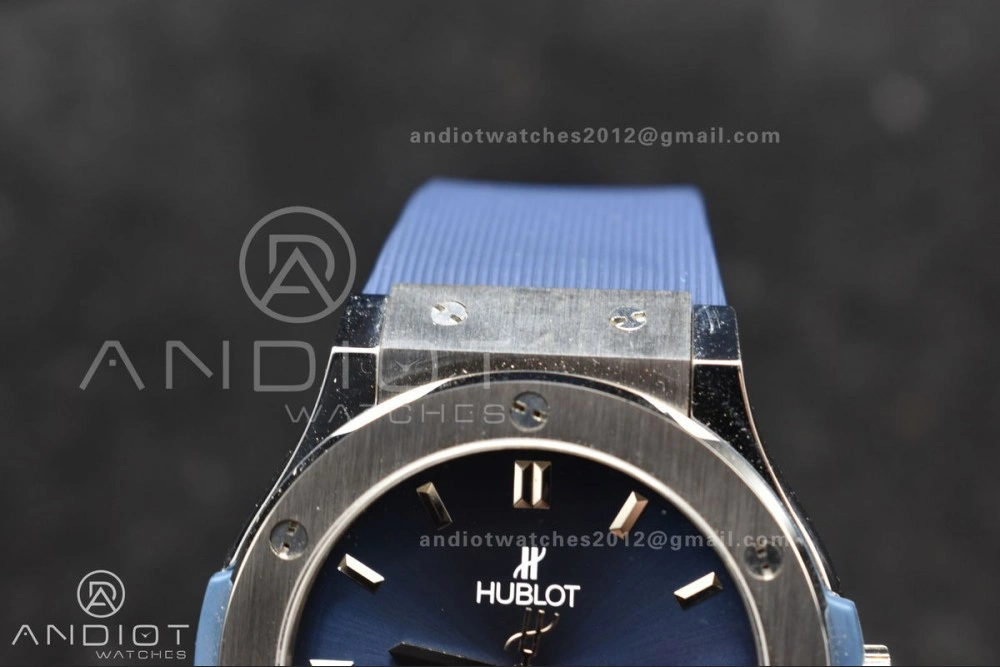 Classic Fusion 42mm SS HBF 1:1 Best Edition Blue Dial On Blue Gummy Strap A2892