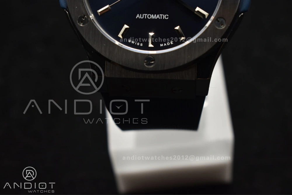 Classic Fusion 42mm SS HBF 1:1 Best Edition Blue Dial On Blue Gummy Strap A2892