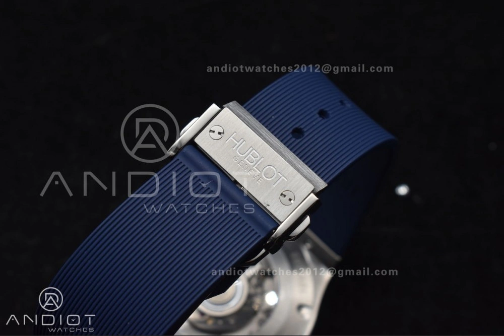 Classic Fusion 42mm SS HBF 1:1 Best Edition Blue Dial On Blue Gummy Strap A2892