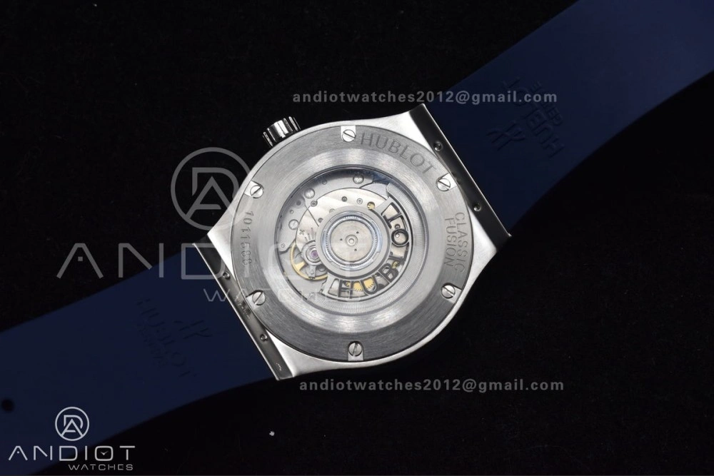 Classic Fusion 42mm SS HBF 1:1 Best Edition Blue Dial On Blue Gummy Strap A2892