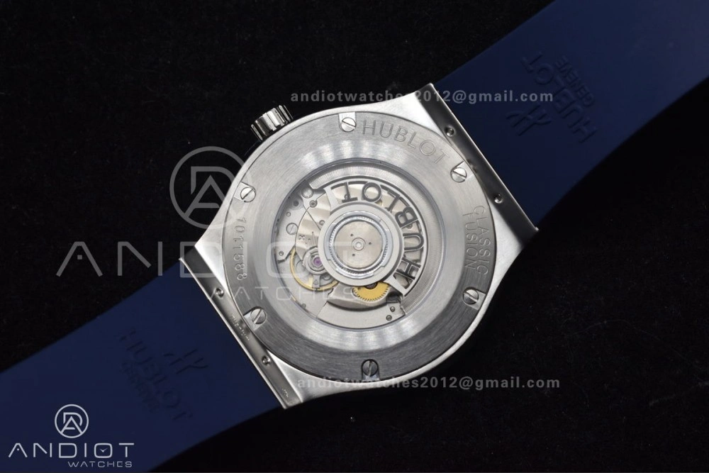 Classic Fusion 42mm SS HBF 1:1 Best Edition Blue Dial On Blue Gummy Strap A2892