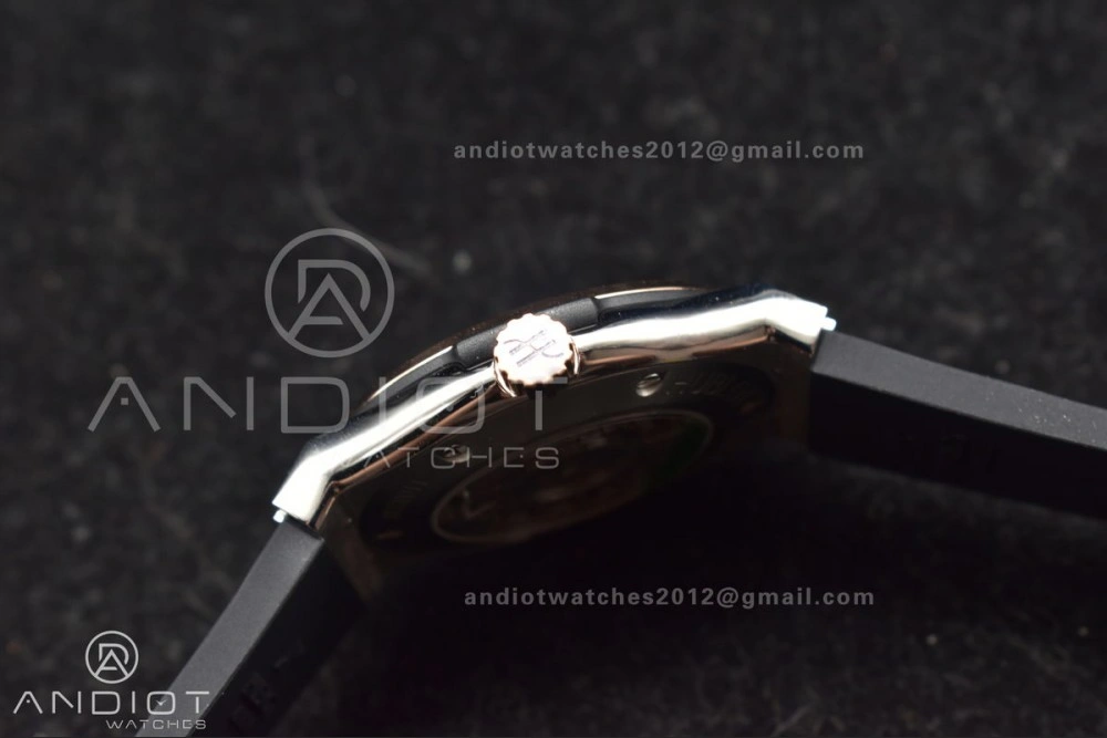 Classic Fusion 45mm RG HBF 1:1 Best Edition Black Dial on Black Gummy Strap A2892