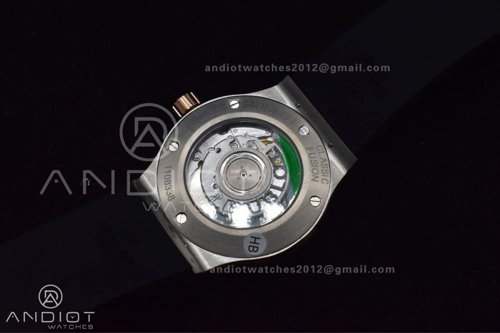 Classic Fusion 45mm RG HBF 1:1 Best Edition Black Dial on Black Gummy Strap A2892