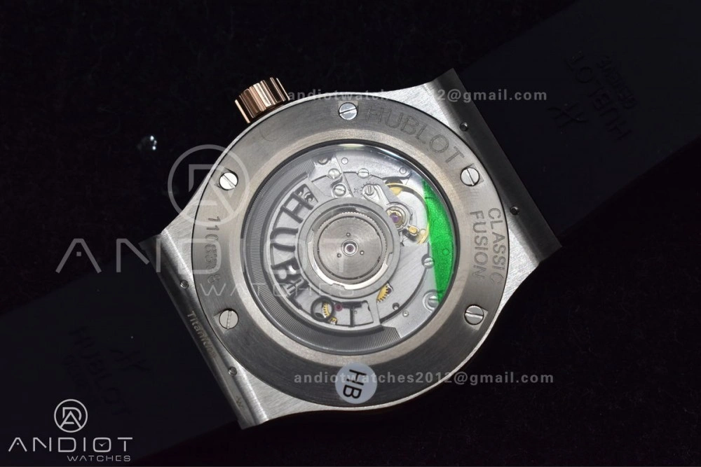 Classic Fusion 45mm RG HBF 1:1 Best Edition Black Dial on Black Gummy Strap A2892