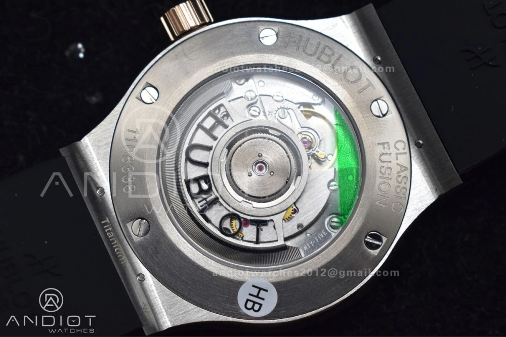 Classic Fusion 45mm RG HBF 1:1 Best Edition Black Dial on Black Gummy Strap A2892